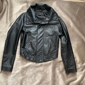 Nixon- Black Leather Jacket- Sz XS